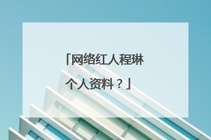 网络红人程琳个人资料?
