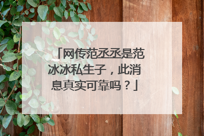 网传范丞丞是范冰冰私生子,此消息真实可靠吗?