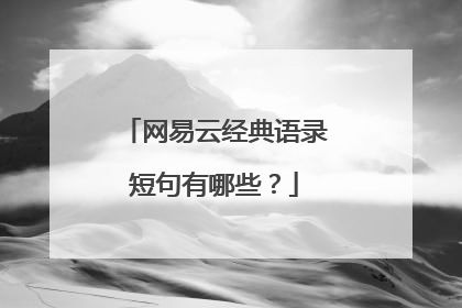 网易云经典语录短句有哪些？