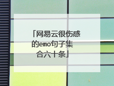 网易云很伤感的emo句子集合六十条