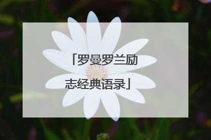 罗曼罗兰励志经典语录