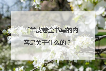 羊皮卷全书写的内容是关于什么的?