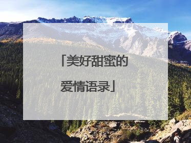 美好甜蜜的爱情语录