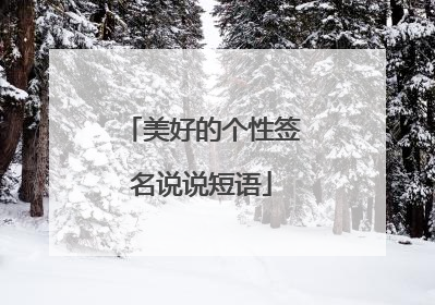 美好的个性签名说说短语