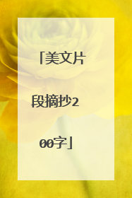 美文片段摘抄200字