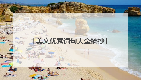 美文优秀词句大全摘抄