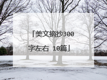 美文摘抄300字左右 10篇