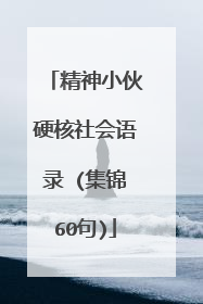 精神小伙硬核社会语录 (集锦60句)