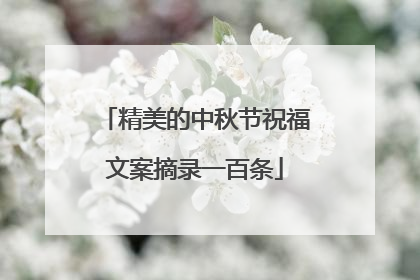 精美的中秋节祝福文案摘录一百条