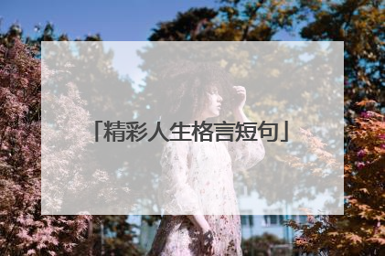 精彩人生格言短句