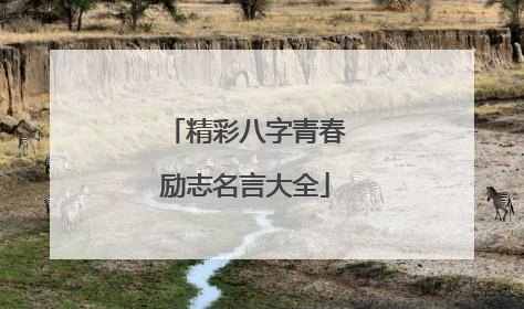 精彩八字青春励志名言大全