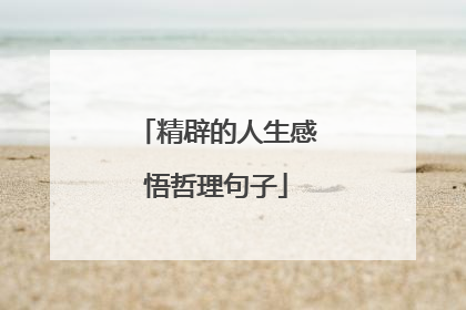 精辟的人生感悟哲理句子