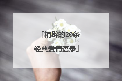 精辟的20条经典爱情语录