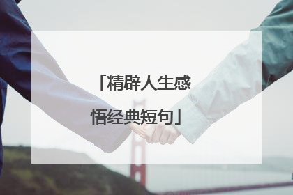 精辟人生感悟经典短句