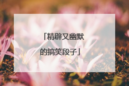 精辟又幽默的搞笑段子