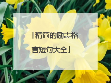 精简的励志格言短句大全