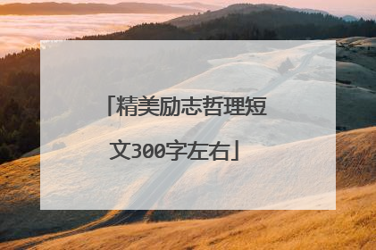 精美励志哲理短文300字左右