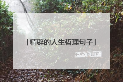 精辟的人生哲理句子