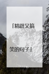 精辟又搞笑的句子