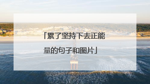 累了坚持下去正能量的句子和图片