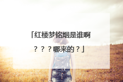 红楼梦铭烟是谁啊???哪来的?