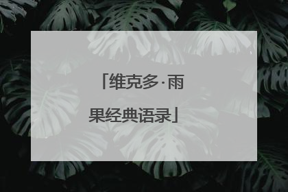 维克多·雨果经典语录
