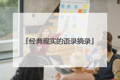 经典现实的语录摘录