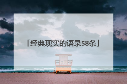 经典现实的语录58条