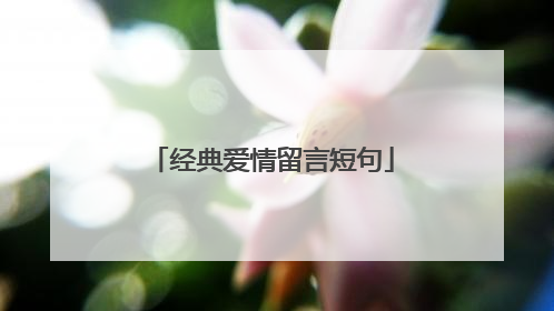 经典爱情留言短句