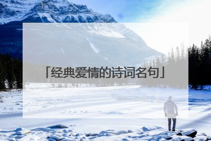 经典爱情的诗词名句