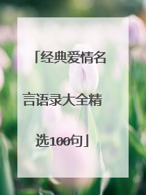 经典爱情名言语录大全精选100句