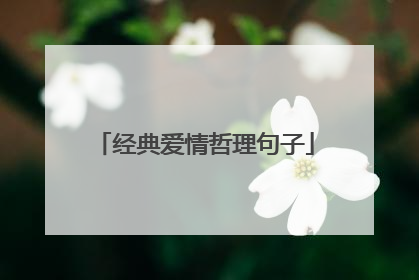 经典爱情哲理句子