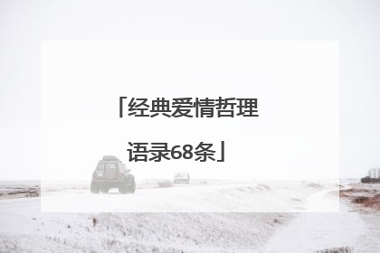 经典爱情哲理语录68条
