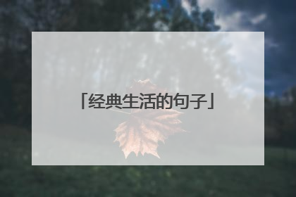 经典生活的句子