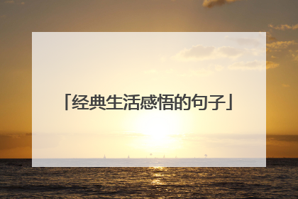 经典生活感悟的句子