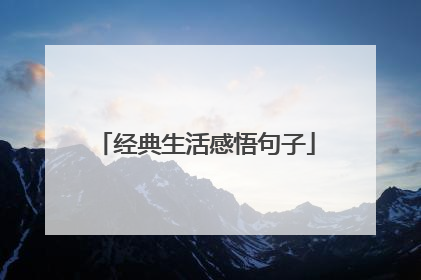 经典生活感悟句子