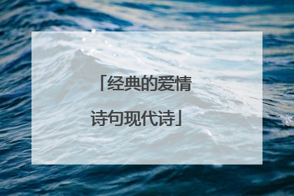 经典的爱情诗句现代诗