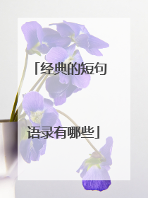经典的短句语录有哪些
