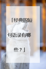 经典的短句语录有哪些?