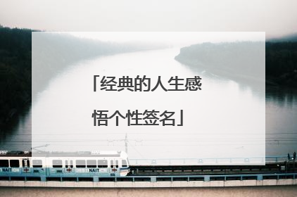 经典的人生感悟个性签名