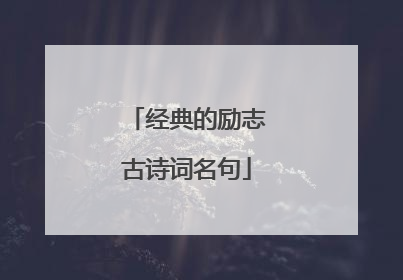 经典的励志古诗词名句