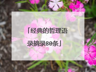 经典的哲理语录摘录80条