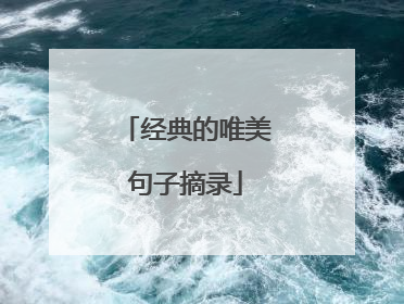 经典的唯美句子摘录
