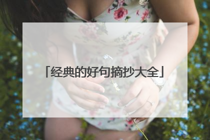 经典的好句摘抄大全