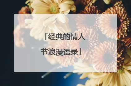 经典的情人节浪漫语录