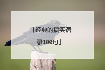 经典的搞笑语录100句