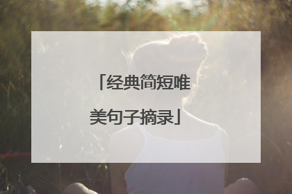 经典简短唯美句子摘录