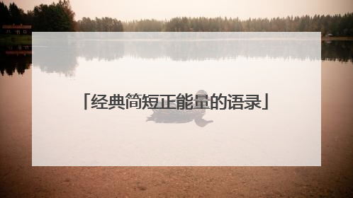 经典简短正能量的语录