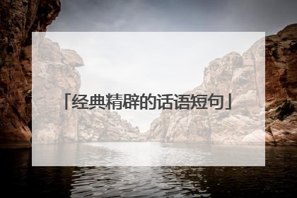 经典精辟的话语短句