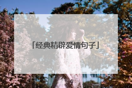 经典精辟爱情句子